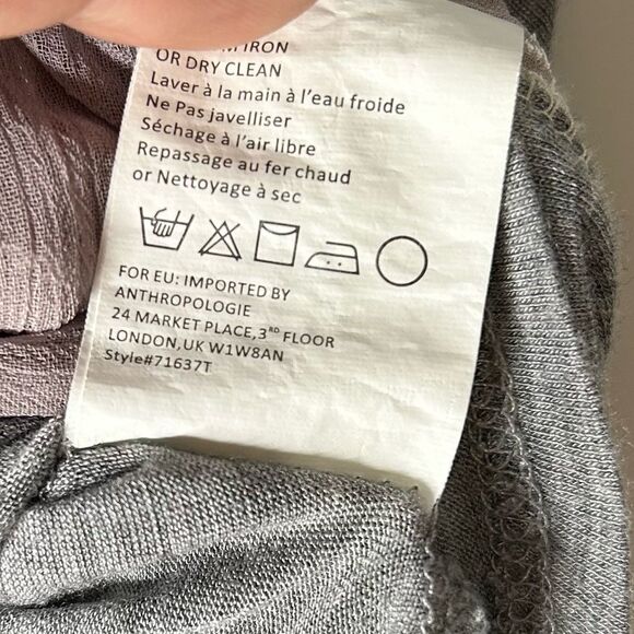 Anthropologie TINY Hazel Gray Embroidered Top Size S Dolman Delicate Romantic - Picture 5 of 5